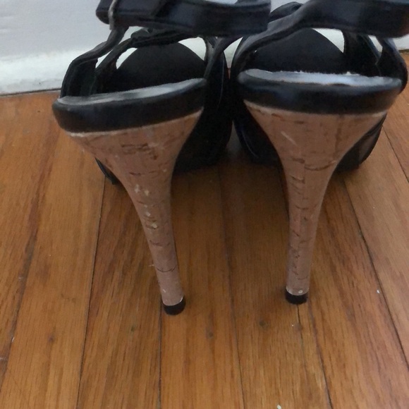 DOTS-Black open-toe sling backs - Picture 4 of 7